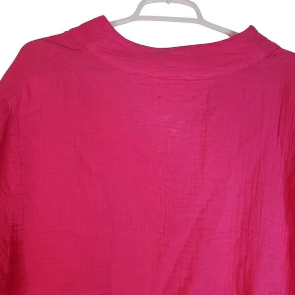 Xirena Avery 100% Cotton Gauze Muslin Top Hot Pink Size‎ M - Picture 6 of 13